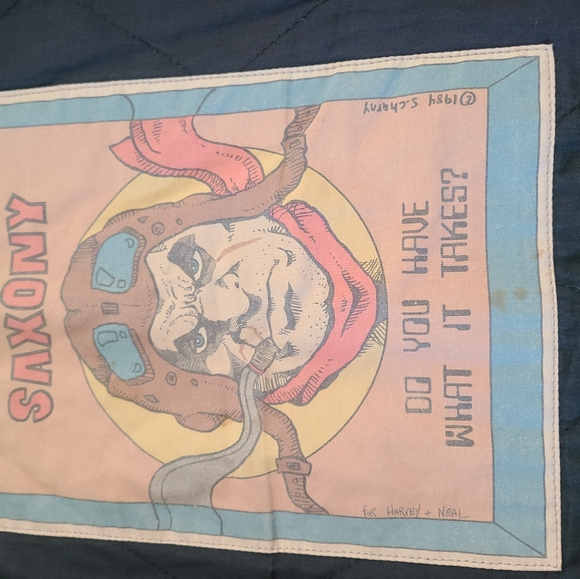 VTG 1984 Saxony Size 42 Black Motorcycle Bomber Genuine Leather Jacket - Picture 4 of 12